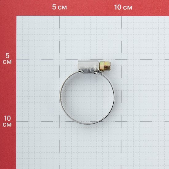 Хомут червячный обжимной 25-40 мм нержавеющая сталь (2 шт.)