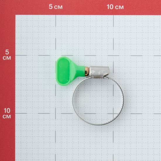 Хомут червячный обжимной 25-40 мм нержавеющая сталь с бабочкой