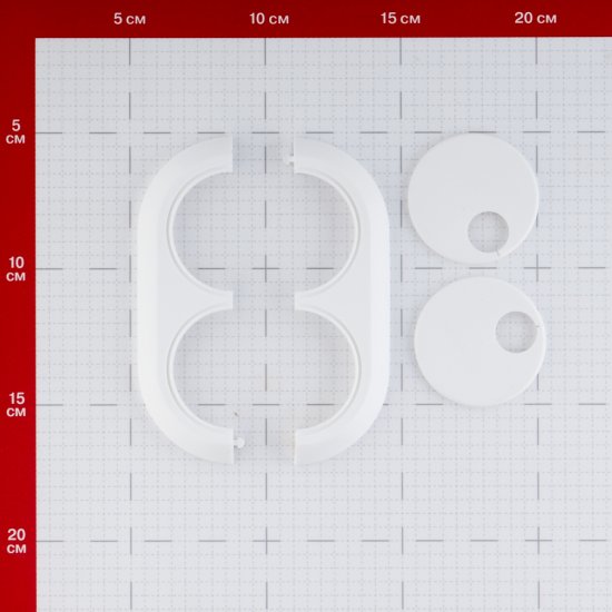 Отражатель декоративный двойной MCH d15 мм с эксцентриковой накладкой белый пластиковый (KB2000-15KIT)