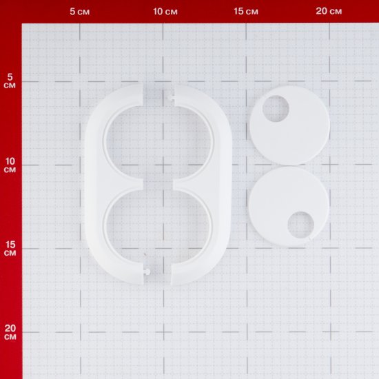 Отражатель декоративный двойной MCH d16 мм с эксцентриковой накладкой белый пластиковый (KB2000-16KIT)