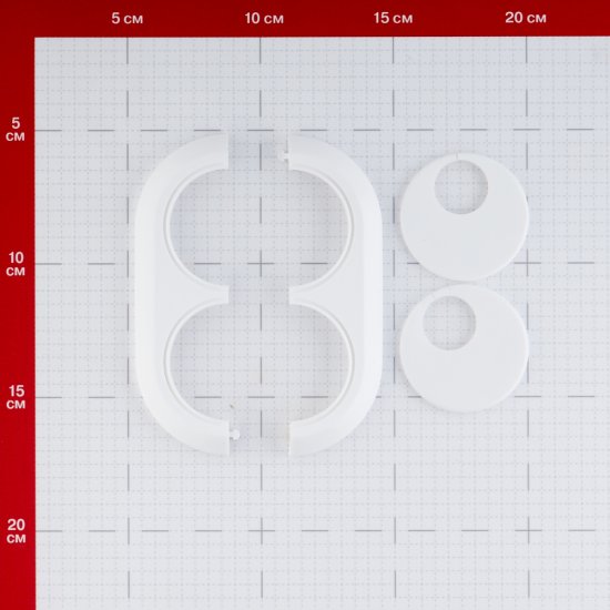 Отражатель декоративный двойной MCH d20 мм с эксцентриковой накладкой белый пластиковый (KB2000-20KIT)