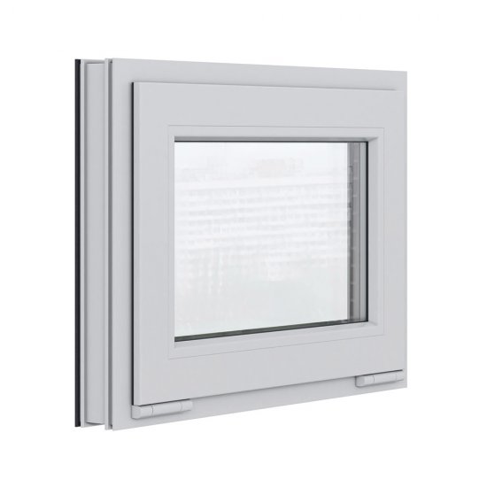 Пластиковое окно VEKA WHS Halo 60 500х700 мм 1 створка откидная фрамуга однокамерное серое