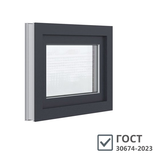 Пластиковое окно VEKA WHS Halo 60 500х700 мм 1 створка откидная фрамуга однокамерное серое