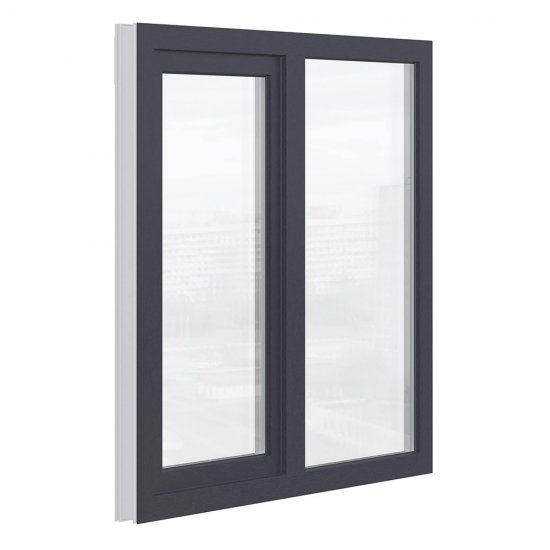 Пластиковое окно VEKA WHS Halo 60 1160х1200 мм 2 створки левая глухая правая поворотно-откидная двухкамерное серое