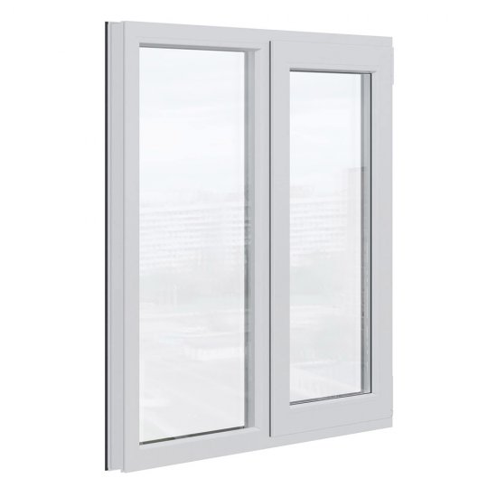 Пластиковое окно VEKA WHS Halo 60 1160х1200 мм 2 створки левая глухая правая поворотно-откидная двухкамерное серое