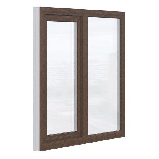 Пластиковое окно VEKA WHS Halo 60 1160х1000 мм 2 створки левая глухая правая поворотно-откидная двухкамерное дуб темный
