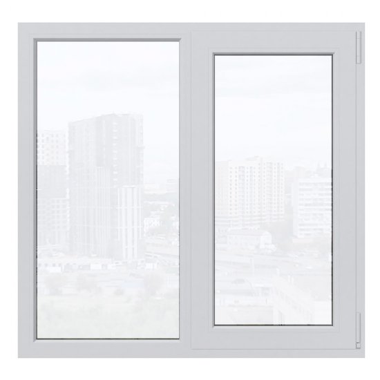 Пластиковое окно VEKA WHS Halo 60 1160х1000 мм 2 створки левая глухая правая поворотно-откидная двухкамерное дуб темный