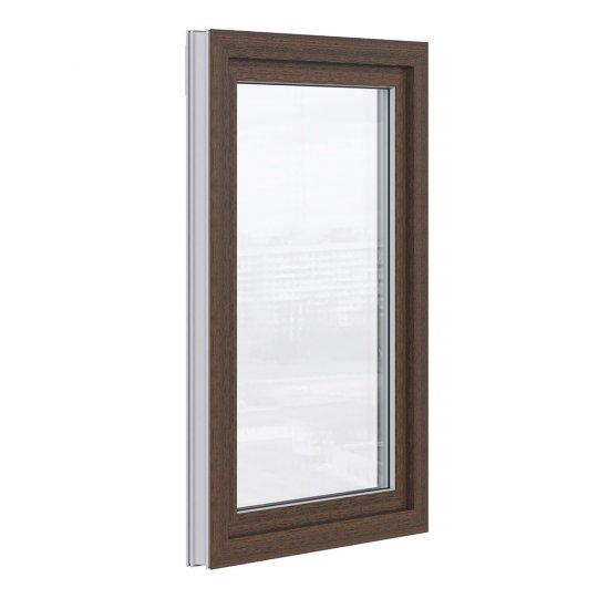 Пластиковое окно VEKA WHS Halo 60 900х600 мм 1 створка правая поворотно-откидная однокамерное дуб темный