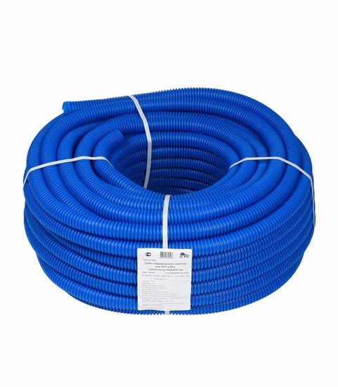 Труба гофрированная 32 мм СТС для металлопластиковых труб d20 мм синяя (50 м)