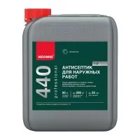 Антисептик Neomid 440 Еco для наружных работ для дерева биозащитный концентрат 1:9 5 л бесцветный
