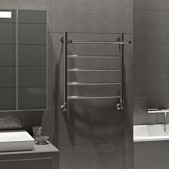 Полотенцесушитель водяной MyFrea MyLondon 600х500 мм с полкой хром