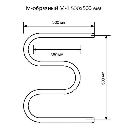 Полотенцесушитель водяной MyFrea М-1 500х500 мм м-образный хром