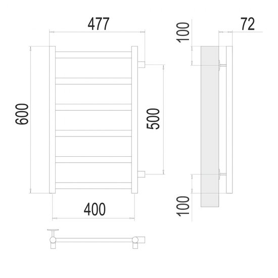 Полотенцесушитель водяной Terminus Аврора П6 600х400 мм хром