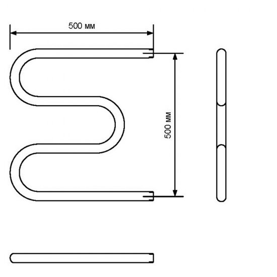 Полотенцесушитель электрический MyFrea ЭК М 500х500 мм 60 Вт хром
