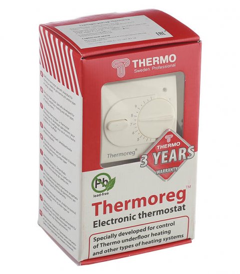 Терморегулятор механический для теплого пола Thermoreg TI-200dis белый