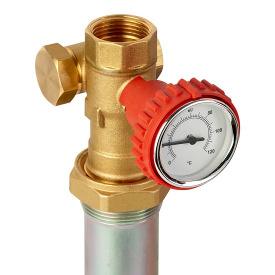 Насосная группа Stout 1 ВР(г) х 1 1/2 НР(ш) с термостатическим смесительным клапаном без насоса (SDG-0002-002501)