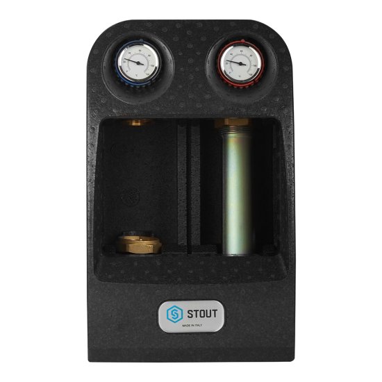 Насосная группа Stout 1 ВР(г) х 1 1/2 НР(ш) с прямым контуром в теплоизоляции без насоса (SDG-0001-002501)