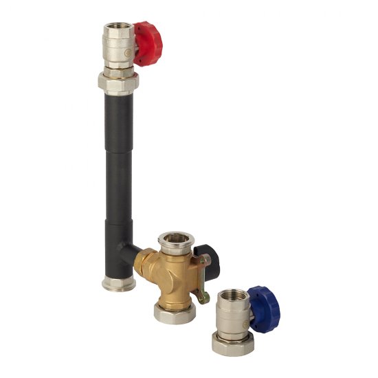 Насосная группа Rommer 1 ВР(г) х 1 1/4 НР(ш) с трехходовым приводным смесителем без насоса (RDG-0003-012501)