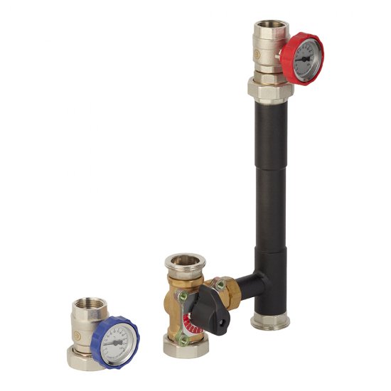 Насосная группа Rommer 1 ВР(г) х 1 1/4 НР(ш) с трехходовым приводным смесителем без насоса (RDG-0003-012501)