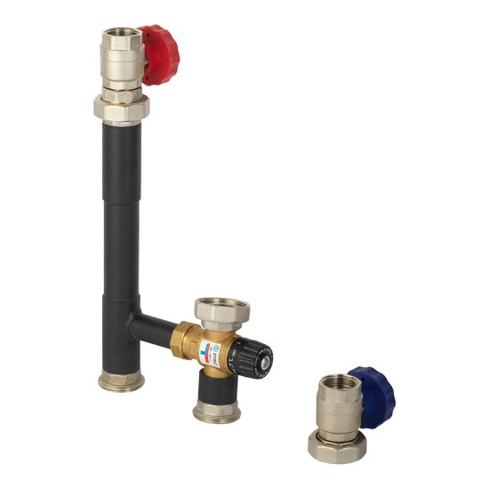 Насосная группа Rommer 1 ВР(г) х 1 1/4 НР(ш) с термостатическим смесительным клапаном без насоса (RDG-0002-012503)