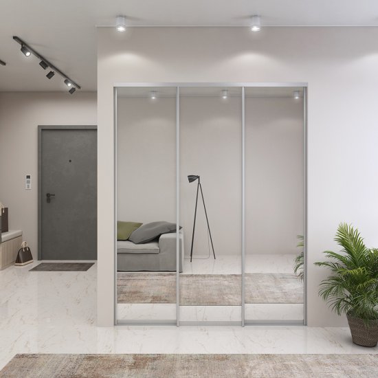 Дверь-купе 583x2452 мм зеркало/серебро Elegant