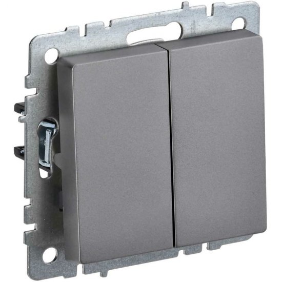 Двухклавишный выключатель IEK Brite вс10-2-0-брс