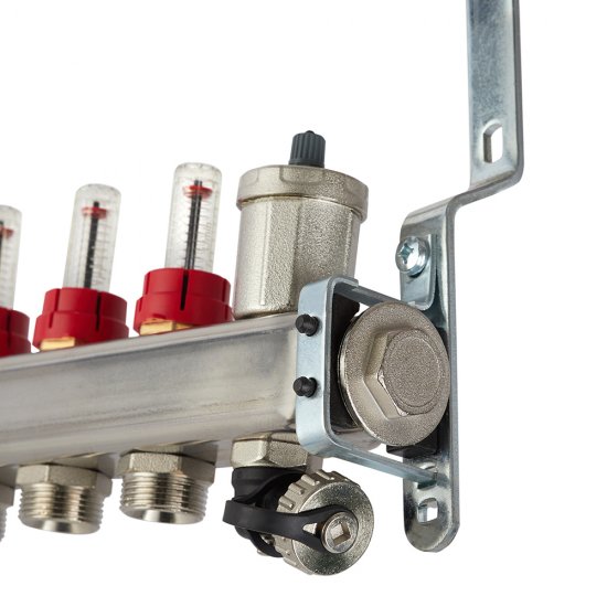 Коллекторная группа с расходомерами Tiemme 1 ВР(г) х 5 выходов 3/4 НР(ш) ЕК х 1 ВР(г)