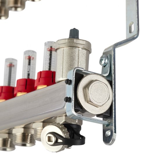 Коллекторная группа с расходомерами Tiemme 1 ВР(г) х 6 выходов 3/4 НР(ш) ЕК х 1 ВР(г)