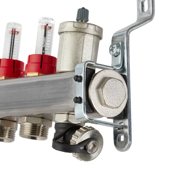 Коллекторная группа с расходомерами Tiemme 1 ВР(г) х 7 выходов 3/4 НР(ш) ЕК х 1 ВР(г)