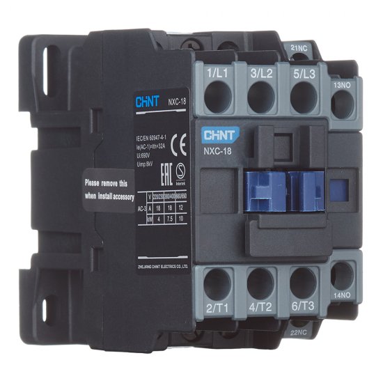 Контактор модульный Chint NXC-18 220 В 18 А тип AC 1НО+1НЗ (836904)