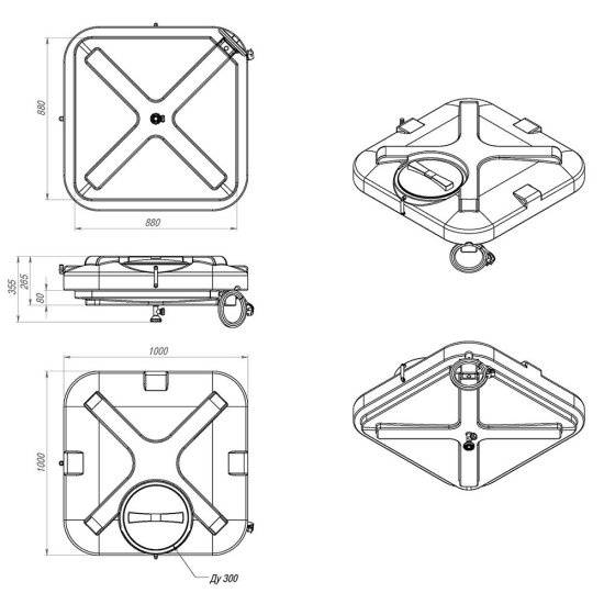 Бак для душа с подогревом 150 л Rostok с лейкой