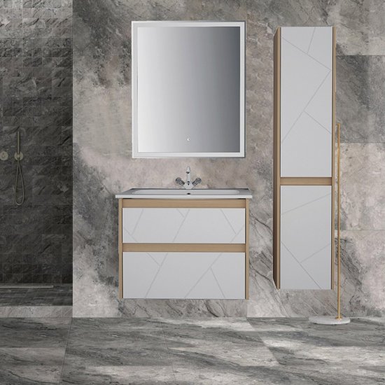 Пенал АСБ-Мебель Диана 35 см подвесной белый/дуб янтарный