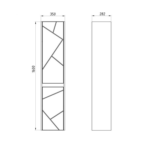 Пенал АСБ-Мебель Диана 35 см подвесной белый/дуб янтарный