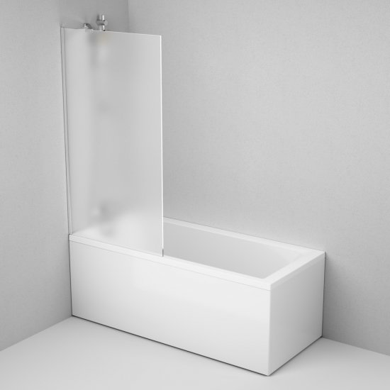 Шторка на ванну неподвижная 80х140х0,8 см профиль хром AM.PM Gem (W90BS-080-140CM)