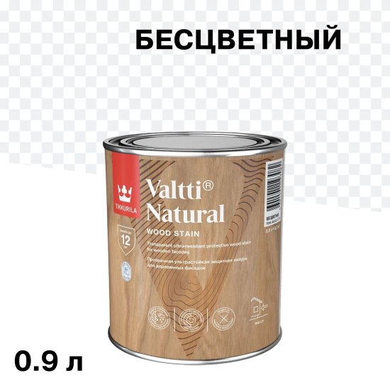 Антисептик Tikkurila/Tikkivala Valtti Natural декоративный для дерева бесцветный 0,9 л