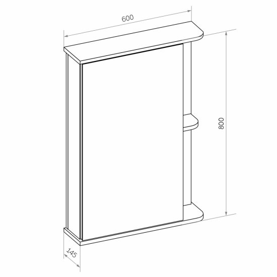 Зеркальный шкаф Continent Вога 60х80х15 см белый