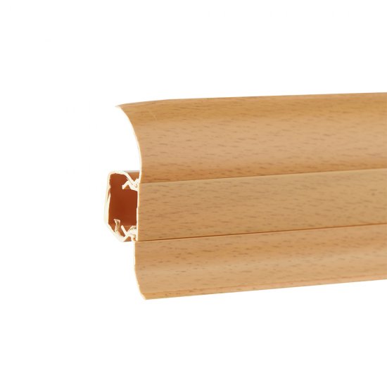 Плинтус ПВХ напольный Winart 47 мм бук 2500 мм S-профиль с кабель-каналом