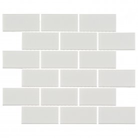 Мозаика Starmosaic Brick White Glossy белая керамическая 295х291х6 мм глянцевая