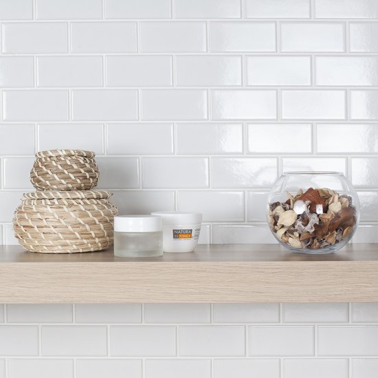 Мозаика Starmosaic Brick White Glossy белая керамическая 295х291х6 мм глянцевая