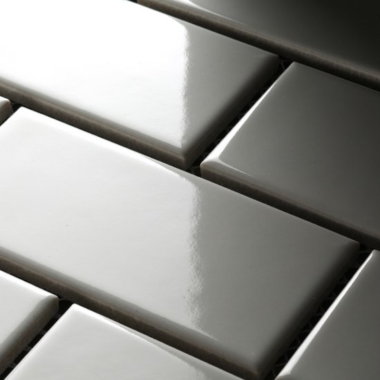 Мозаика Starmosaic Brick White Glossy белая керамическая 295х291х6 мм глянцевая