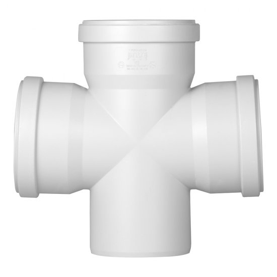 Крестовина Pro Aqua Stilte Plus d110х110х110 мм  87,5° пластиковая шумопоглощающая одноплоскостная для внутренней канализации