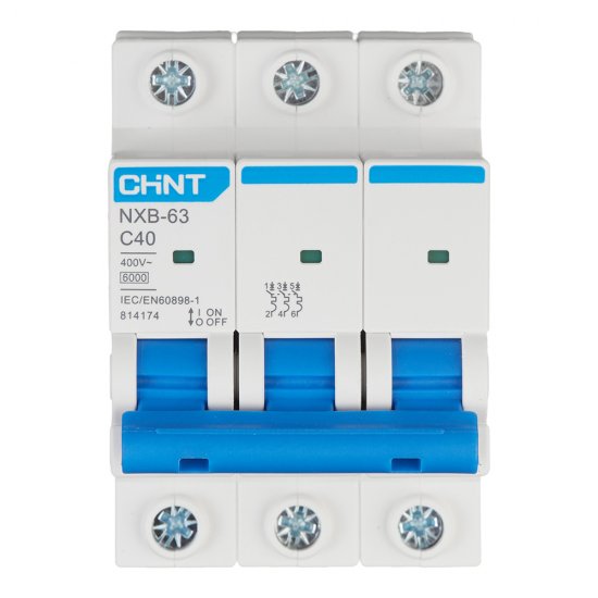 Автоматический выключатель модульный Chint NXB-63 3P 40А тип C 6 кА 400 В (814174)