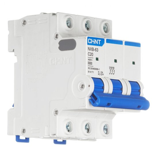 Автоматический выключатель модульный Chint NXB-63 3P 20А тип C 6 кА 400 В (814171)