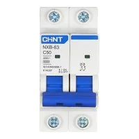 Автоматический выключатель модульный Chint NXB-63 2P 50А тип C 6 кА 400 В (814097)
