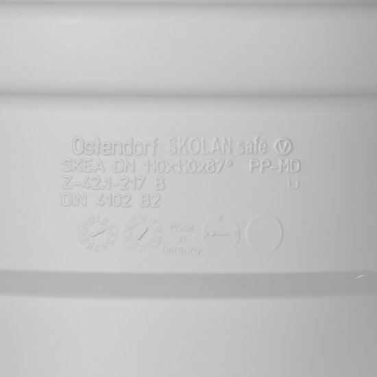 Тройник Ostendorf SKEA d110 мм 87° пластиковый бесшумный для внутренней канализации (335400)