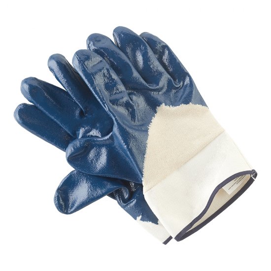 Перчатки полиэстеровые с нитриловым обливом Hesler бело-синие 10 (L) (668644/5875)