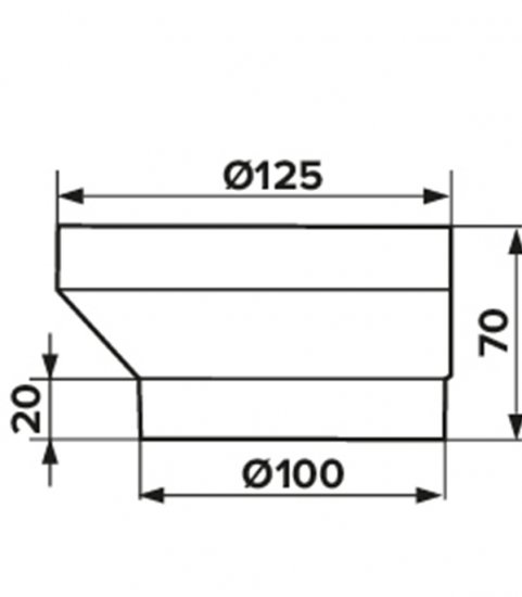 Соединитель для круглых воздуховодов эксцентриковый ERA пластиковый d100/125 мм