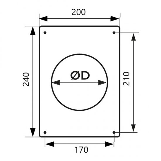 Площадка торцевая ERA с фланцем d160 мм металлическая
