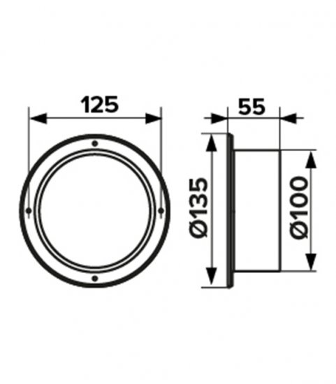 Фланец для круглых воздуховодов d100 мм Era пластиковый