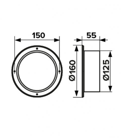 Фланец для круглых воздуховодов d125 мм Era пластиковый